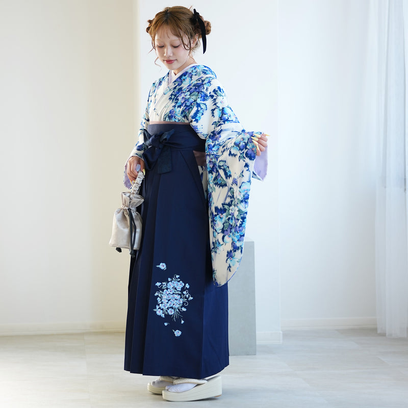 【レンタル】 袴 17点セット JILL STUART / ジル・スチュアート 袴91-99cm（身長153-170cm） 二尺袖着物 フルセット レディース 大学生 卒業式 日本製 （1020601601）
