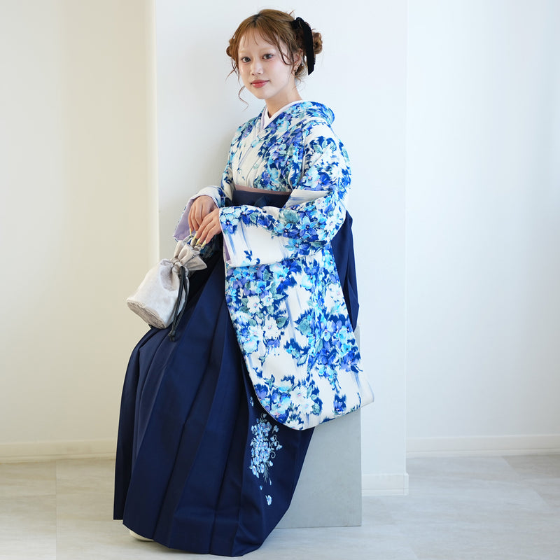 【レンタル】 袴 17点セット JILL STUART / ジル・スチュアート 袴91-99cm（身長153-170cm） 二尺袖着物 フルセット レディース 大学生 卒業式 日本製 （1020601601）