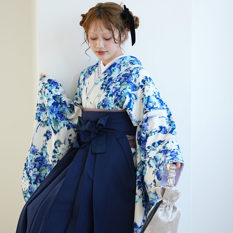 【レンタル】 袴 17点セット JILL STUART / ジル・スチュアート 袴91-99cm（身長153-170cm） 二尺袖着物 フルセット レディース 大学生 卒業式 日本製 （1020601601）