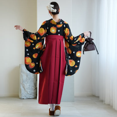 【レンタル】 袴 17点セット モダンアンテナ 袴91-99cm（身長153-170cm） 二尺袖着物 フルセット レディース 大学生 卒業式 日本製 （1020602101）