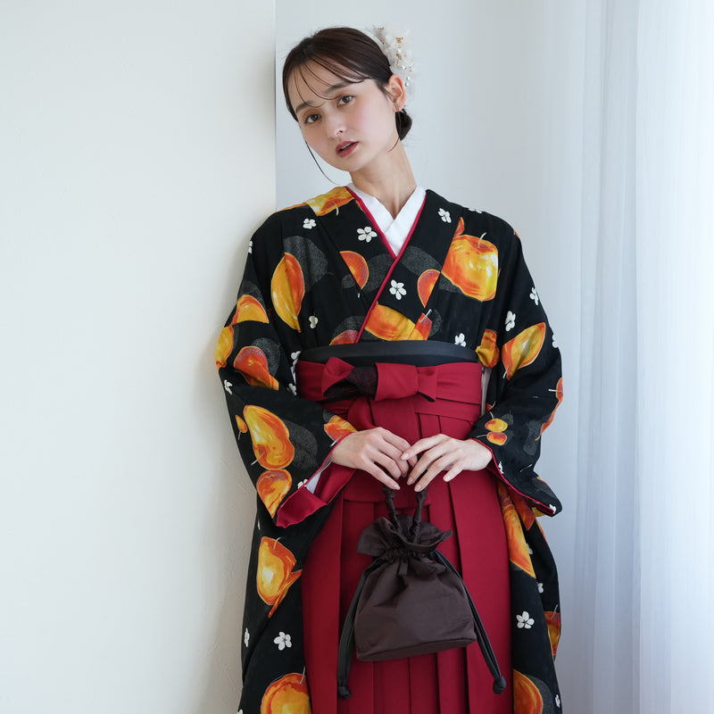 【レンタル】 袴 17点セット モダンアンテナ 袴91-99cm（身長153-170cm） 二尺袖着物 フルセット レディース 大学生 卒業式 日本製 （1020602101）