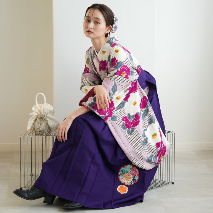 レンタル品】九重 2尺袖 袴 17点セット 91-99cm 日本製 レトロモダン系