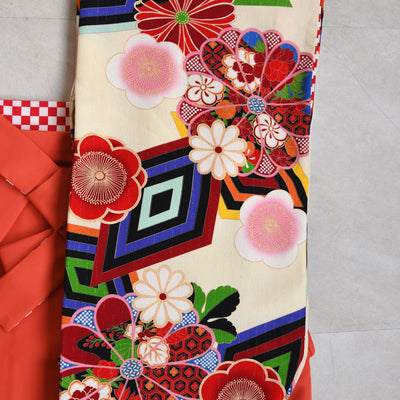 【レンタル】 袴 17点セット JAPANSTYLE×中村里砂 袴91-99cm（身長153-170cm） 二尺袖着物 フルセット レディース 大学生 卒業式 重ね衿縫い付済 （1020610801）