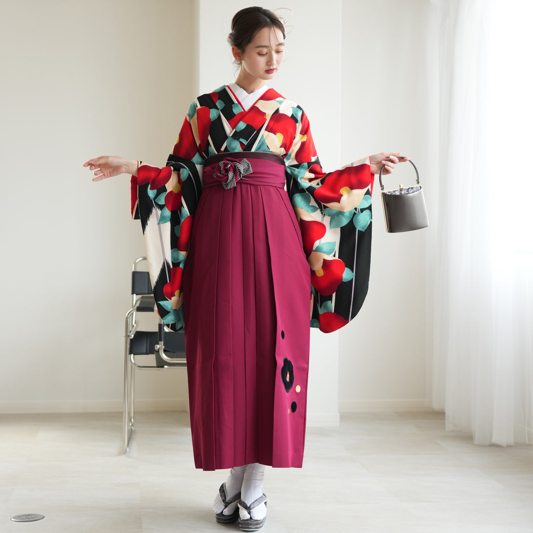 レンタル品】紅一点 2尺袖 袴 17点セット 91-99cm 日本製 レトロモダン 