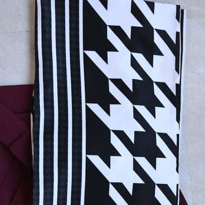 【レンタル】 袴 17点セット ニコアンティーク 二尺袖着物  ブラック千鳥ストライプ 袴91cm（身長153-158cm） 重ね衿縫い付済  卒業式 大学生 専門学生 （1020625401）