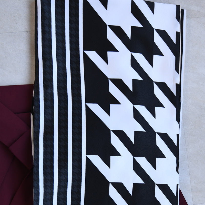 【レンタル】 袴 17点セット ニコアンティーク 二尺袖着物  ブラック千鳥ストライプ 袴91cm（身長153-158cm） 重ね衿縫い付済  卒業式 大学生 専門学生 （1020625401）