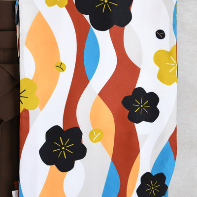 【レンタル】 袴 17点セット ニコアンティーク オレンジ系 二尺袖着物   袴91cm（身長153-158cm） 重ね衿縫い付済  卒業式 大学生 専門学生 （1020636002）