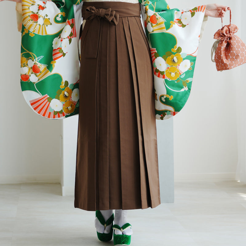 【レンタル】 袴 17点セット ニコアンティーク 緑系 二尺袖着物   袴91cm（身長153-158cm） 重ね衿縫い付済  卒業式 大学生 専門学生 （1020637302）
