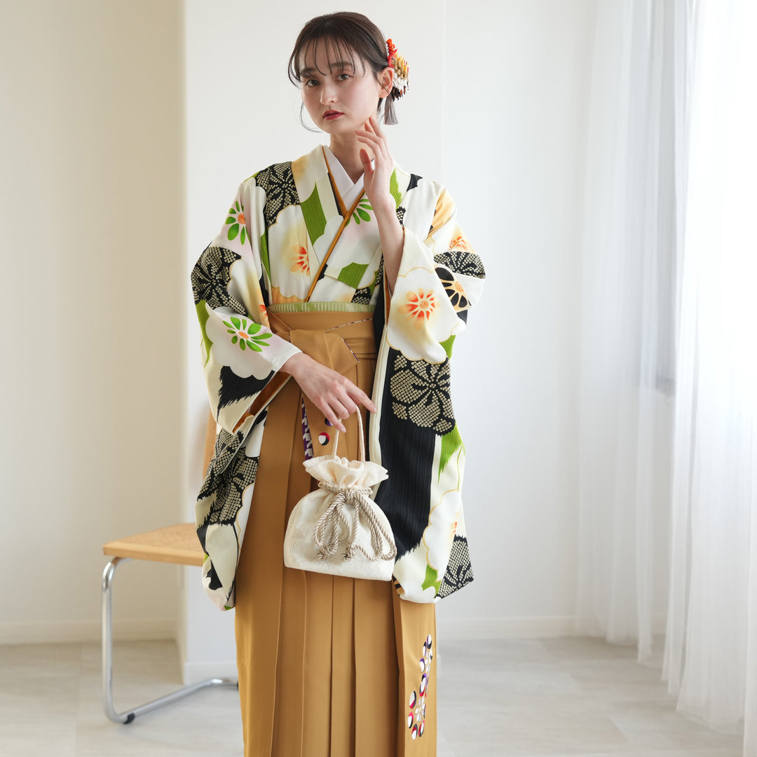 レンタル品】紅一点 2尺袖 袴 17点セット 91-99cm 日本製 レトロモダン