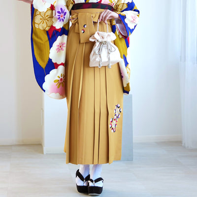 【レンタル品】紅一点 2尺袖 袴 17点セット 91-99cm 日本製 レトロモダン系 菊 青系（1020648301）