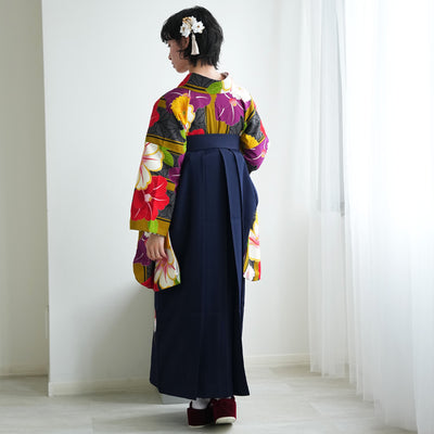 【レンタル】 袴 17点セット JAPANSTYLE×中村里沙  袴91-99cm（身長153-170cm） 二尺袖着物 フルセット レディース 大学生 卒業式 重ね衿縫い付済 （1020648501）