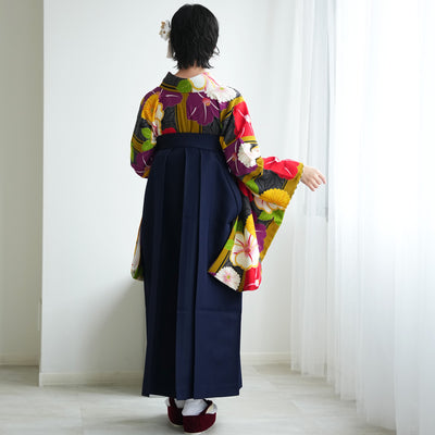 【レンタル】 袴 17点セット JAPANSTYLE×中村里沙  袴91-99cm（身長153-170cm） 二尺袖着物 フルセット レディース 大学生 卒業式 重ね衿縫い付済 （1020648501）