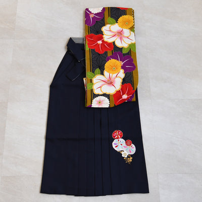【レンタル】 袴 17点セット JAPANSTYLE×中村里沙  袴91-99cm（身長153-170cm） 二尺袖着物 フルセット レディース 大学生 卒業式 重ね衿縫い付済 （1020648501）