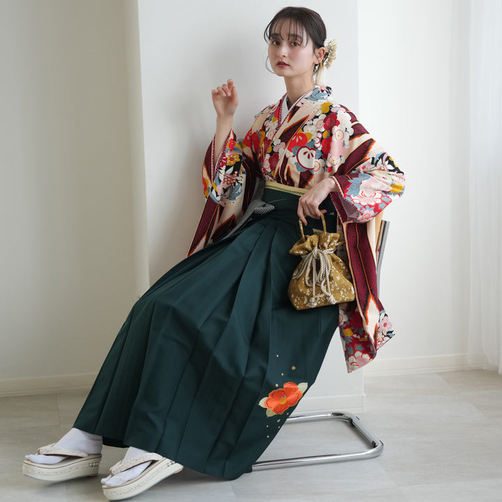 レンタル品】九重 2尺袖 袴 17点セット 91-99cm 日本製 レトロ