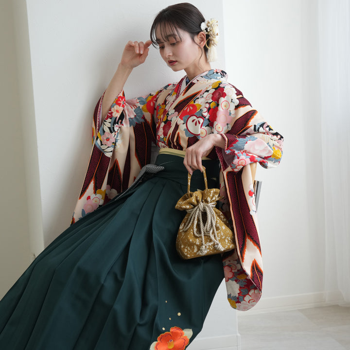 レンタル品】九重 2尺袖 袴 17点セット 91-99cm 日本製 レトロ