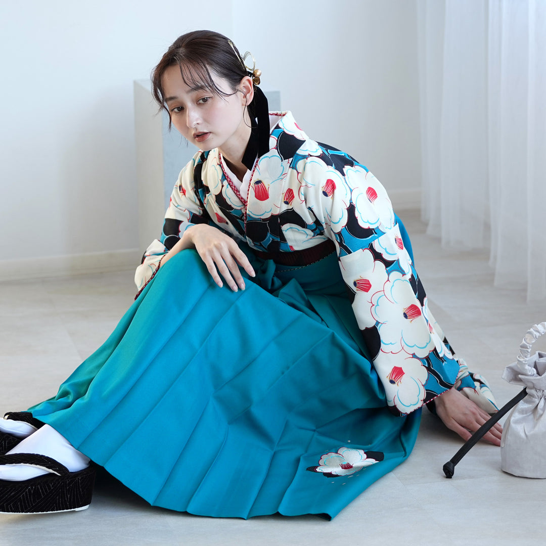 レンタル品】九重 2尺袖 袴 17点セット 91-99cm 日本製 レトロモダン系