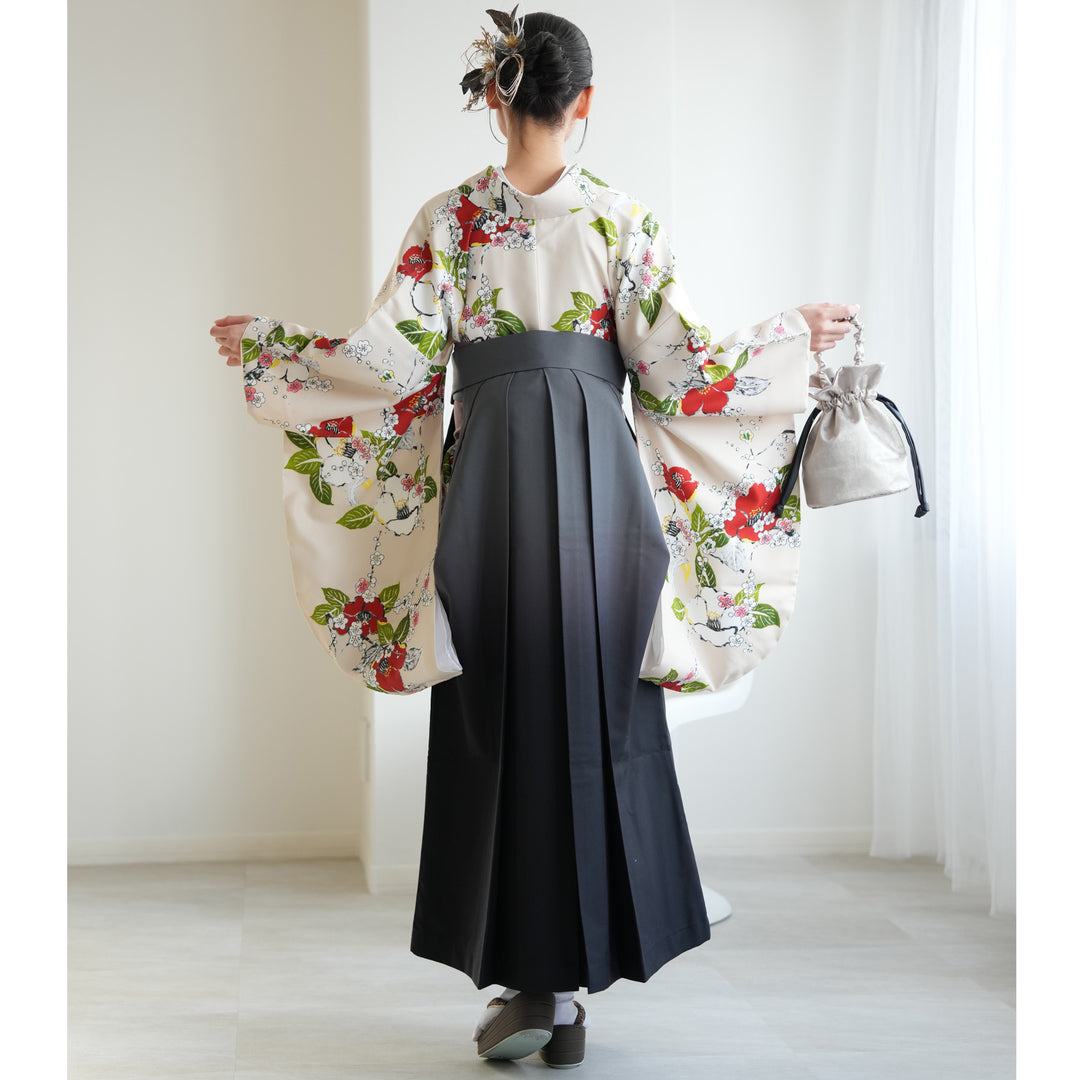 レンタル品】utatane 2尺袖 袴 17点セット 91cm 国内染色 レトロ