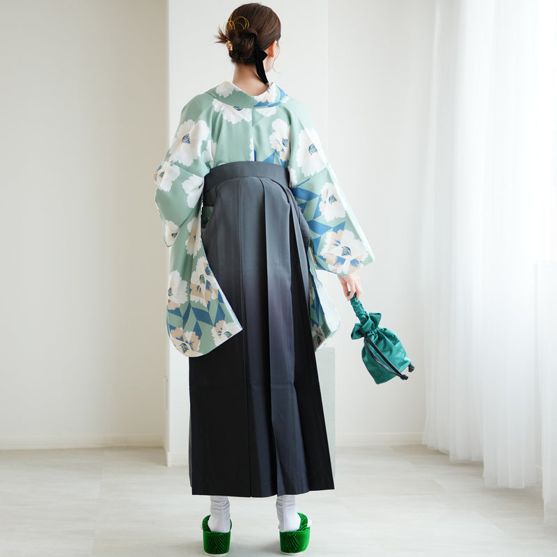 【レンタル】 袴 17点セット ニコアンティーク 袴91cm（身長153-158cm） 二尺袖着物 フルセット レディース 大学生 卒業式 レトロ（1020652911）