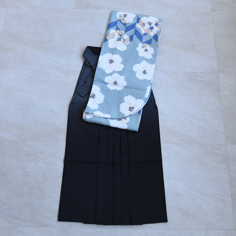 【レンタル】 袴 17点セット ニコアンティーク 袴91cm（身長153-158cm） 二尺袖着物 フルセット レディース 大学生 卒業式 レトロ（1020652911）