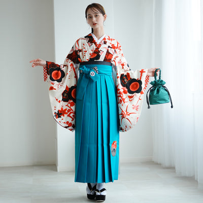 【レンタル】 袴 17点セット JAPANSTYLE 袴91-99cm（身長153-170cm） 二尺袖着物 フルセット レディース 大学生 卒業式 重ね衿縫い付済 （1020653401）