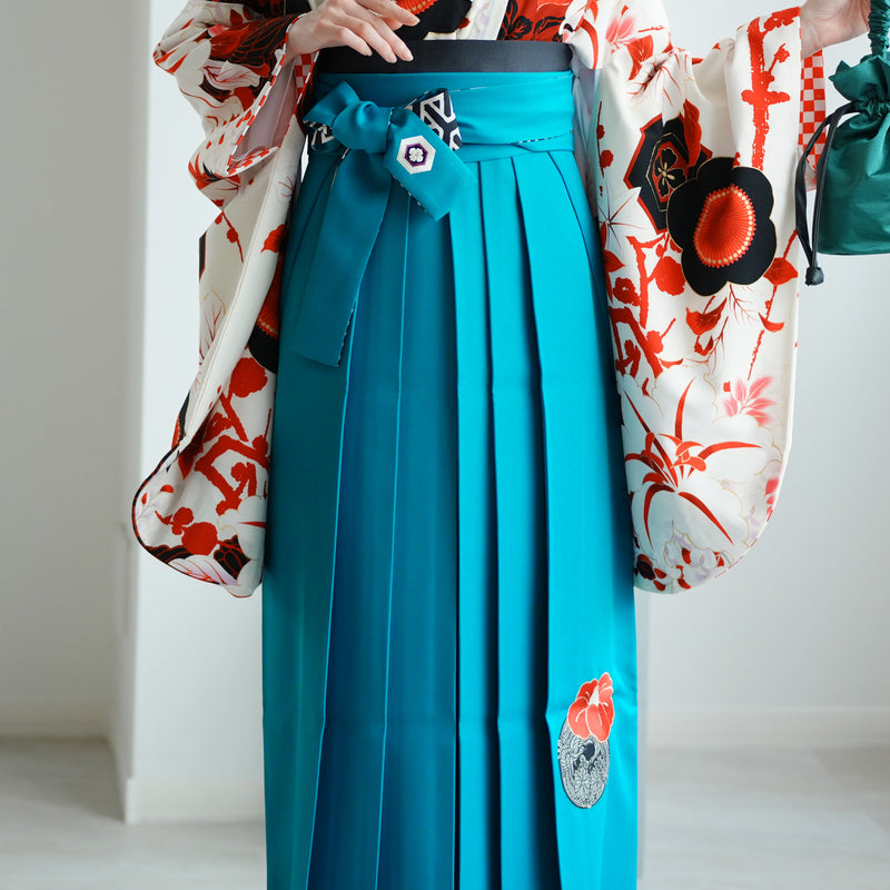 【レンタル】 袴 17点セット JAPANSTYLE 袴91-99cm（身長153-170cm） 二尺袖着物 フルセット レディース 大学生 卒業式 重ね衿縫い付済 （1020653401）