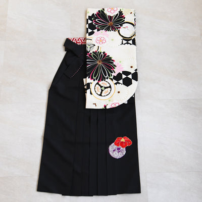 【レンタル】袴 17点セット JAPAN STYLE×中村里砂 袴91-99cm（身長153-170cm） 二尺袖着物 卒業式 大学生 レディース 日本製 （1020653601）