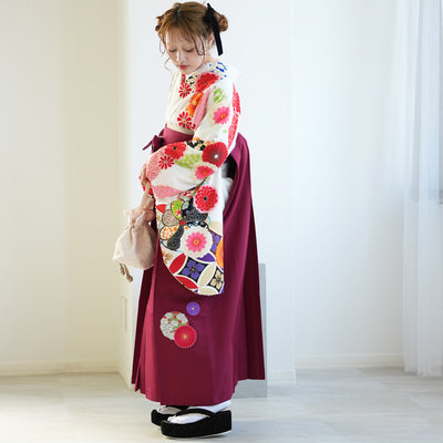 【レンタル】 袴 17点セット はいばら 袴91-99cm（身長153-170cm） 二尺袖着物 フルセット レディース 大学生 卒業式 日本製 （1020653801）
