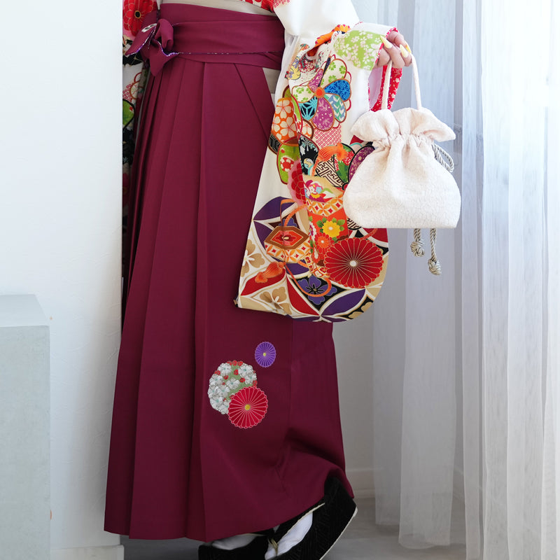【レンタル】 袴 17点セット はいばら 袴91-99cm（身長153-170cm） 二尺袖着物 フルセット レディース 大学生 卒業式 日本製 （1020653801）