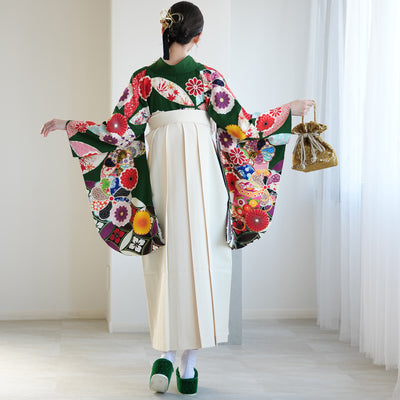 【レンタル】 袴 17点セット はいばら 袴91-99cm（身長153-170cm） 二尺袖着物 フルセット レディース 大学生 卒業式 日本製 （1020653901）