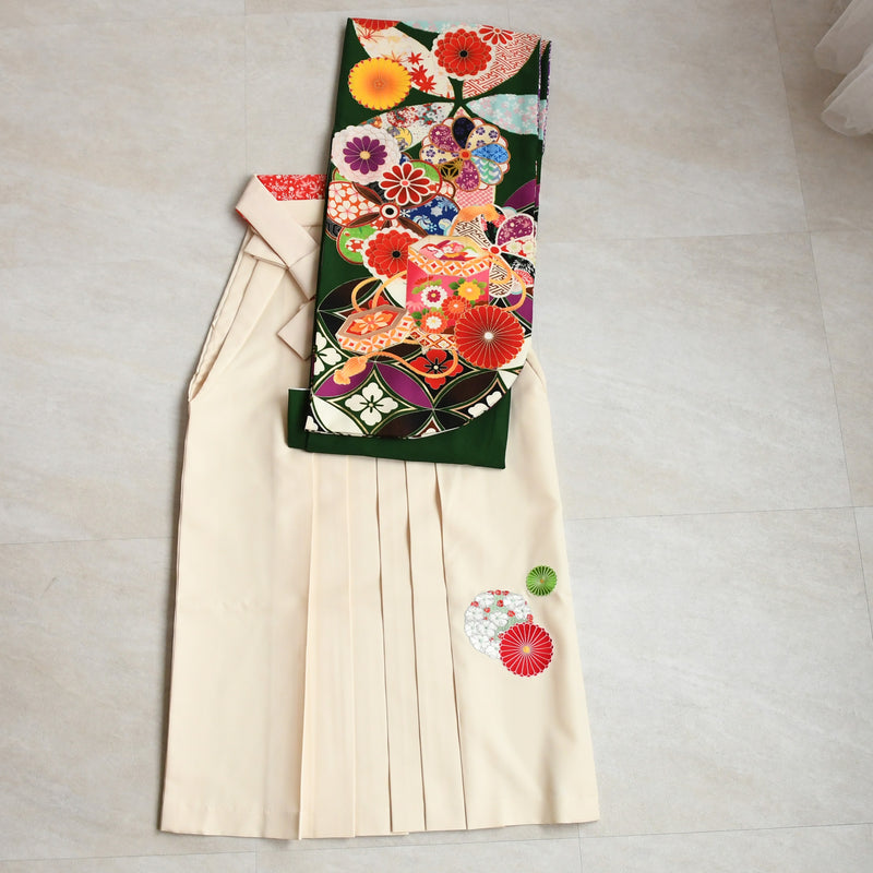 【レンタル】 袴 17点セット はいばら 袴91-99cm（身長153-170cm） 二尺袖着物 フルセット レディース 大学生 卒業式 日本製 （1020653901）