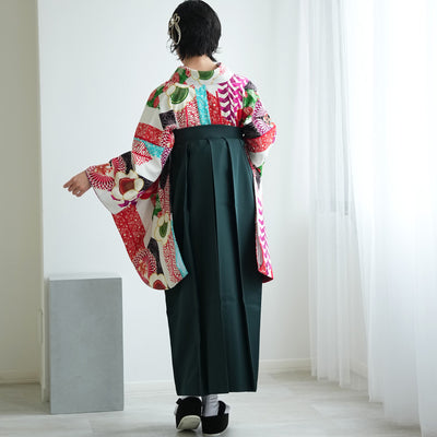 【レンタル】 袴 17点セット はいばら 袴91-99cm（身長153-170cm） 二尺袖着物 フルセット レディース 大学生 卒業式 日本製 （1020654001）