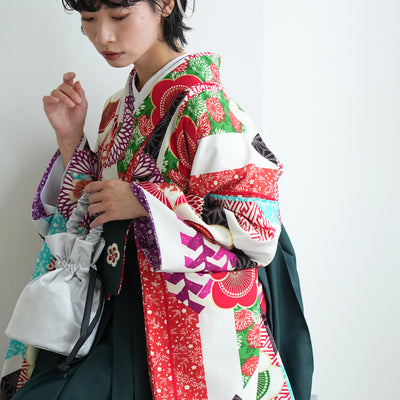 【レンタル】 袴 17点セット はいばら 袴91-99cm（身長153-170cm） 二尺袖着物 フルセット レディース 大学生 卒業式 日本製 （1020654001）