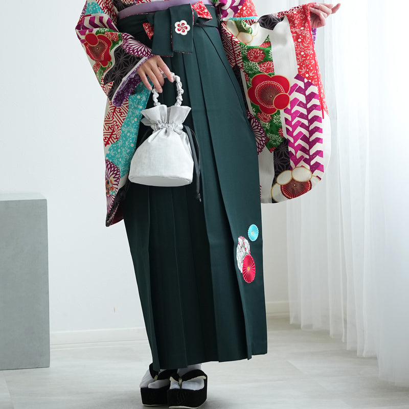【レンタル】 袴 17点セット はいばら 袴91-99cm（身長153-170cm） 二尺袖着物 フルセット レディース 大学生 卒業式 日本製 （1020654001）