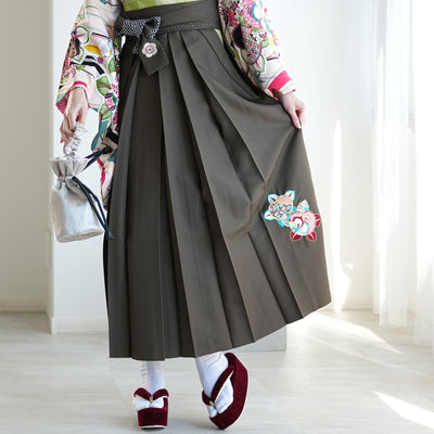 【レンタル】九重 2尺袖 袴 17点セット 91-99cm 日本製 レトロモダン系 橘 ベージュ系（1020654501）