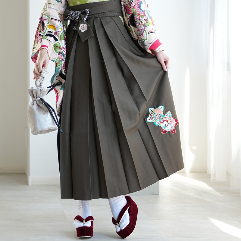 【レンタル】九重 2尺袖 袴 17点セット 91-99cm 日本製 レトロモダン系 橘 ベージュ系（1020654501）