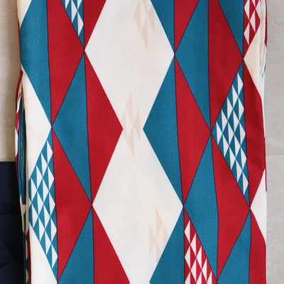 【レンタル】ひよこ商店 2尺袖 袴 17点セット 91cm レトロモダン系 幾何学 マルチ系（1020663811）