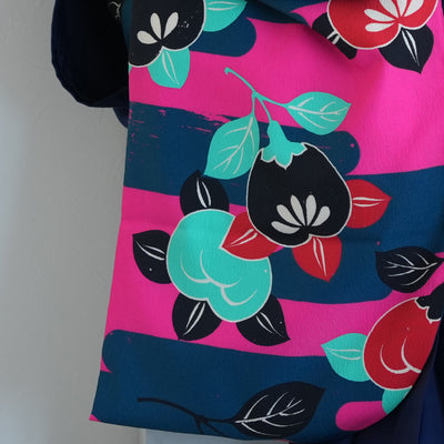 【レンタル】2尺袖 袴 17点セット 91cm レトロモダン系 花 マルチ系（1020667711）