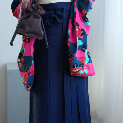 【レンタル】2尺袖 袴 17点セット 91cm レトロモダン系 花 マルチ系（1020667711）