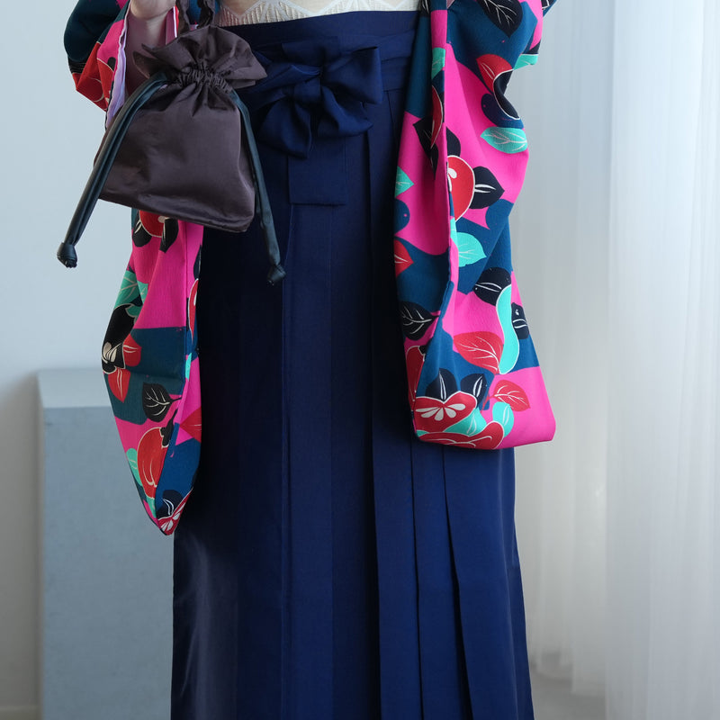 【レンタル】2尺袖 袴 17点セット 91cm レトロモダン系 花 マルチ系（1020667711）