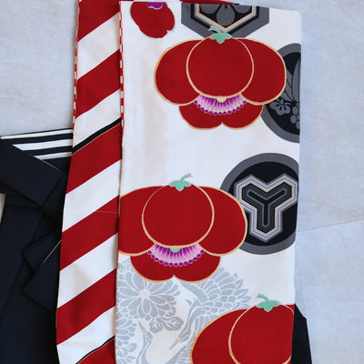 【レンタル】 袴 17点セット JAPAN STYLE  袴91-99cm（身長153-170cm） 二尺袖着物 フルセット レディース 大学生 卒業式 重ね衿縫い付済 （1020675101）