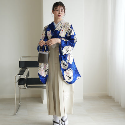 【レンタル】 袴 17点セット NATURAL BEAUTY 袴91-99cm（身長153-170cm） 二尺袖着物 フルセット レディース 大学生 卒業式 日本製 （1020675301）