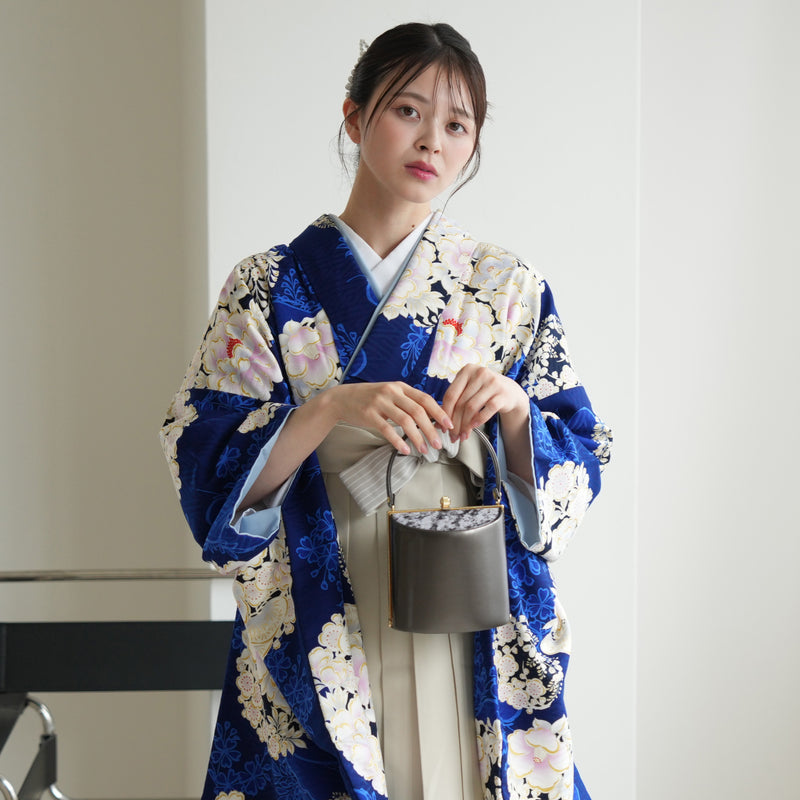 【レンタル】 袴 17点セット NATURAL BEAUTY 袴91-99cm（身長153-170cm） 二尺袖着物 フルセット レディース 大学生 卒業式 日本製 （1020675301）