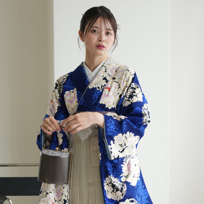 【レンタル】 袴 17点セット NATURAL BEAUTY 袴91-99cm（身長153-170cm） 二尺袖着物 フルセット レディース 大学生 卒業式 日本製 （1020675301）