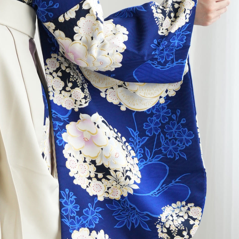 【レンタル】 袴 17点セット NATURAL BEAUTY 袴91-99cm（身長153-170cm） 二尺袖着物 フルセット レディース 大学生 卒業式 日本製 （1020675301）