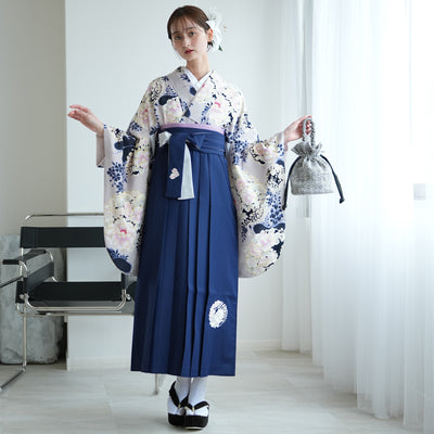 【レンタル】 袴 17点セット NATURAL BEAUTY 袴91-99cm（身長153-170cm） 二尺袖着物 フルセット レディース 大学生 卒業式 日本製 （1020675401）