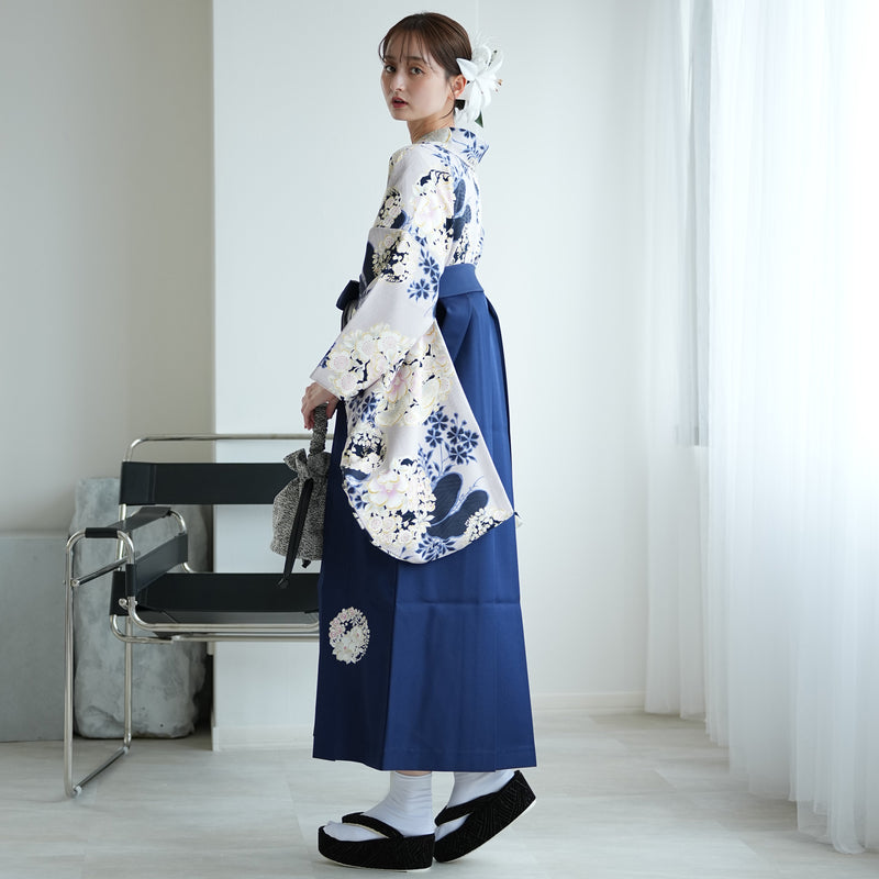【レンタル】 袴 17点セット NATURAL BEAUTY 袴91-99cm（身長153-170cm） 二尺袖着物 フルセット レディース 大学生 卒業式 日本製 （1020675401）