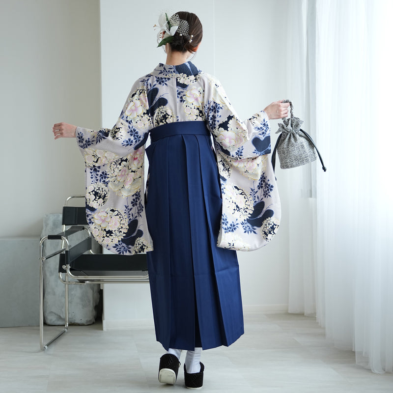 【レンタル】 袴 17点セット NATURAL BEAUTY 袴91-99cm（身長153-170cm） 二尺袖着物 フルセット レディース 大学生 卒業式 日本製 （1020675401）