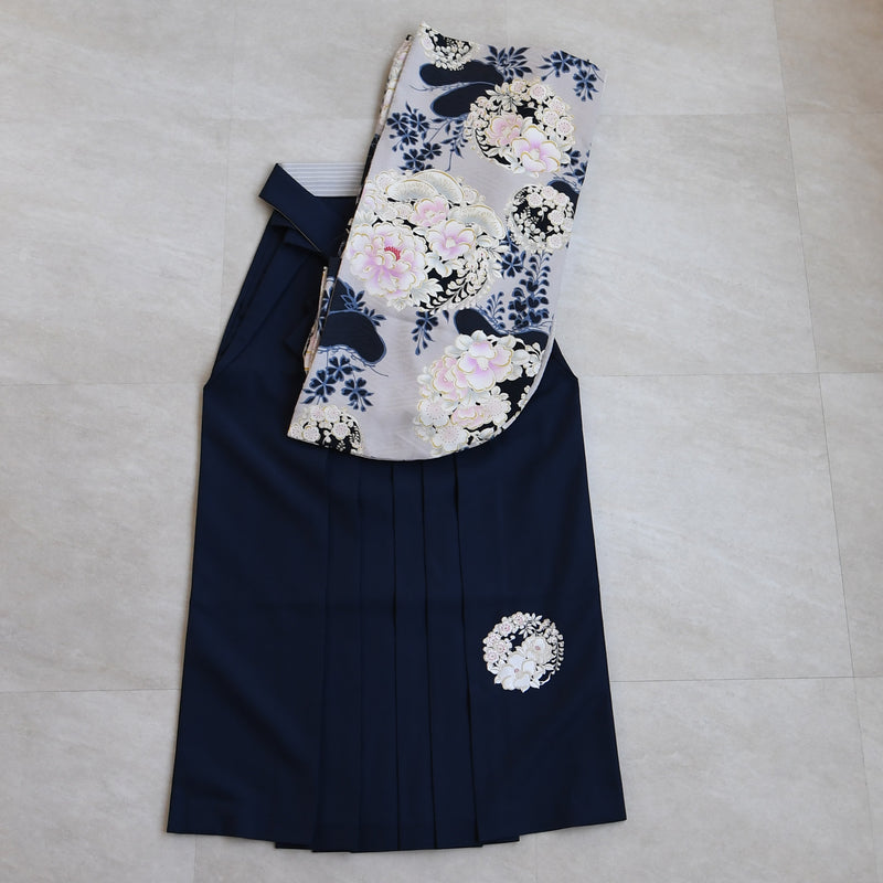 【レンタル】 袴 17点セット NATURAL BEAUTY 袴91-99cm（身長153-170cm） 二尺袖着物 フルセット レディース 大学生 卒業式 日本製 （1020675401）