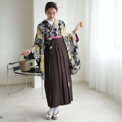 【レンタル】 袴 17点セット NATURAL BEAUTY 袴91-99cm（身長153-170cm） 二尺袖着物 フルセット レディース 大学生 卒業式 日本製 （1020675601）