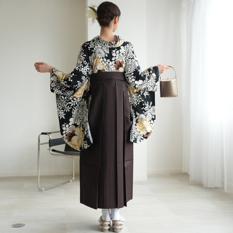 【レンタル】 袴 17点セット NATURAL BEAUTY 袴91-99cm（身長153-170cm） 二尺袖着物 フルセット レディース 大学生 卒業式 日本製 （1020675601）